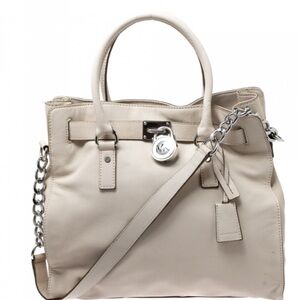 Michael Michael Kors Cream Leather Hamilton Tote Large Size